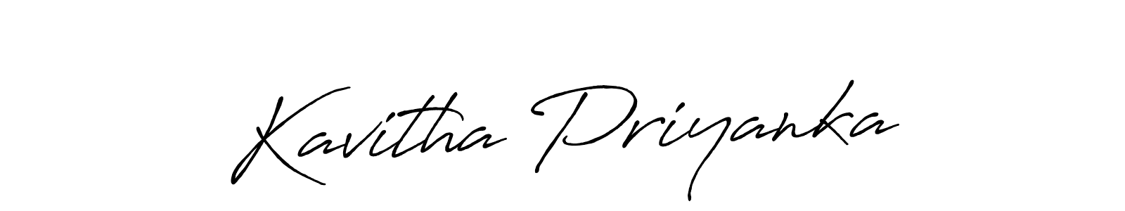 Design your own signature with our free online signature maker. With this signature software, you can create a handwritten (Antro_Vectra_Bolder) signature for name Kavitha Priyanka. Kavitha Priyanka signature style 7 images and pictures png