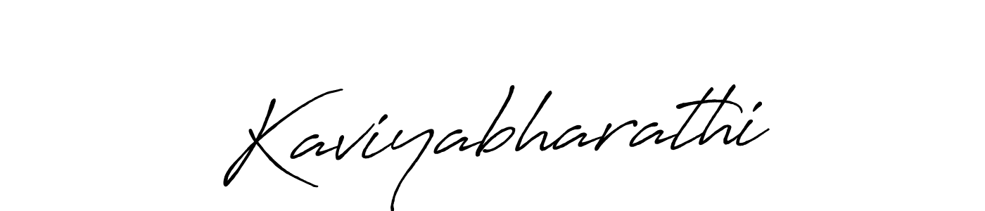 How to make Kaviyabharathi name signature. Use Antro_Vectra_Bolder style for creating short signs online. This is the latest handwritten sign. Kaviyabharathi signature style 7 images and pictures png