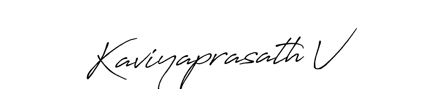 It looks lik you need a new signature style for name Kaviyaprasath V. Design unique handwritten (Antro_Vectra_Bolder) signature with our free signature maker in just a few clicks. Kaviyaprasath V signature style 7 images and pictures png