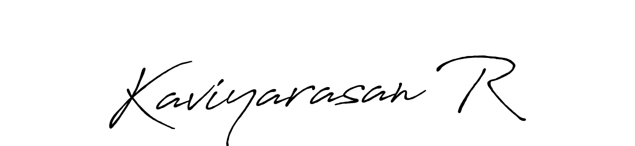 How to make Kaviyarasan R name signature. Use Antro_Vectra_Bolder style for creating short signs online. This is the latest handwritten sign. Kaviyarasan R signature style 7 images and pictures png