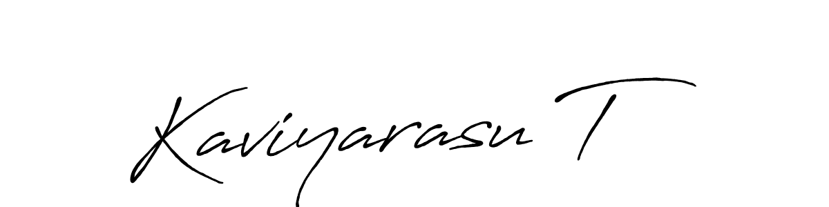 Use a signature maker to create a handwritten signature online. With this signature software, you can design (Antro_Vectra_Bolder) your own signature for name Kaviyarasu T. Kaviyarasu T signature style 7 images and pictures png