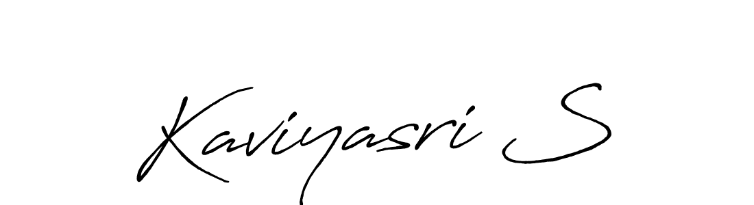 Use a signature maker to create a handwritten signature online. With this signature software, you can design (Antro_Vectra_Bolder) your own signature for name Kaviyasri S. Kaviyasri S signature style 7 images and pictures png
