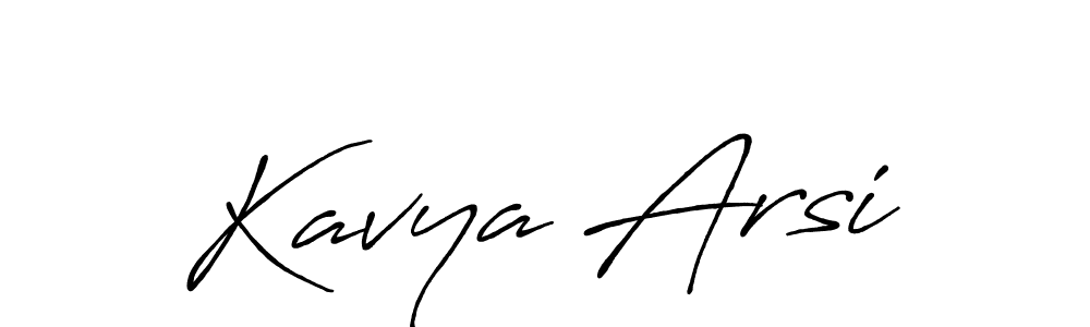 How to make Kavya Arsi name signature. Use Antro_Vectra_Bolder style for creating short signs online. This is the latest handwritten sign. Kavya Arsi signature style 7 images and pictures png