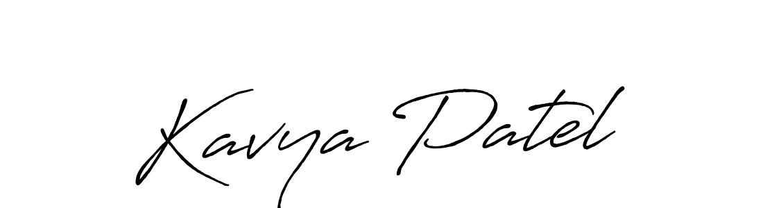 How to make Kavya Patel name signature. Use Antro_Vectra_Bolder style for creating short signs online. This is the latest handwritten sign. Kavya Patel signature style 7 images and pictures png