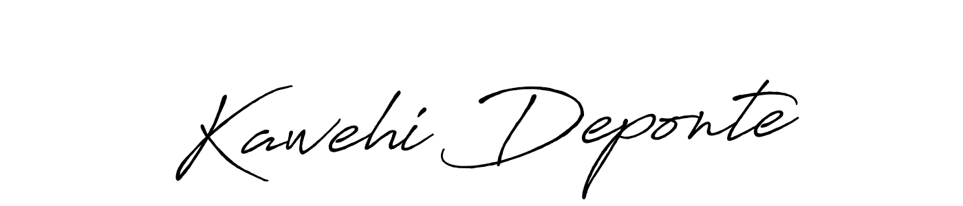 Use a signature maker to create a handwritten signature online. With this signature software, you can design (Antro_Vectra_Bolder) your own signature for name Kawehi Deponte. Kawehi Deponte signature style 7 images and pictures png
