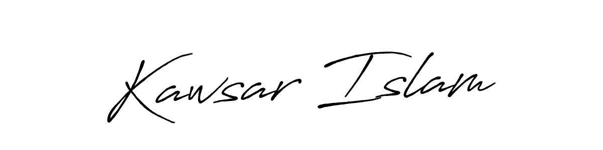 Make a beautiful signature design for name Kawsar Islam. With this signature (Antro_Vectra_Bolder) style, you can create a handwritten signature for free. Kawsar Islam signature style 7 images and pictures png