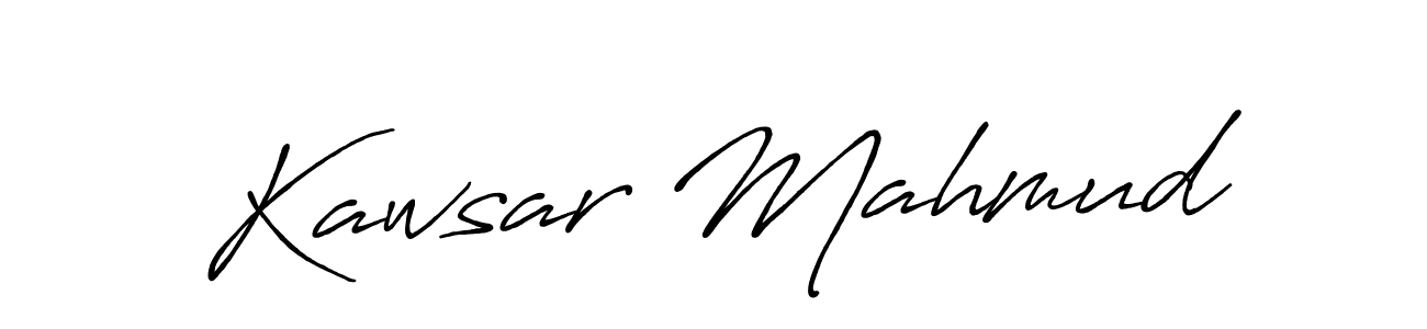 How to make Kawsar Mahmud name signature. Use Antro_Vectra_Bolder style for creating short signs online. This is the latest handwritten sign. Kawsar Mahmud signature style 7 images and pictures png