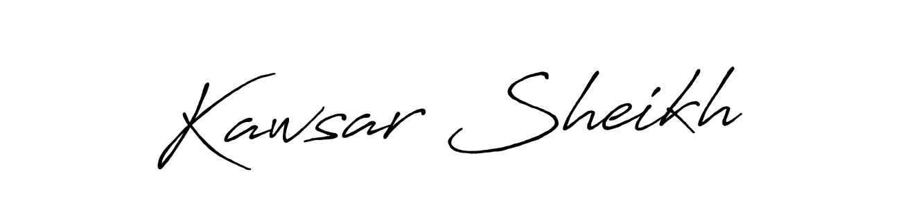if you are searching for the best signature style for your name Kawsar Sheikh. so please give up your signature search. here we have designed multiple signature styles  using Antro_Vectra_Bolder. Kawsar Sheikh signature style 7 images and pictures png