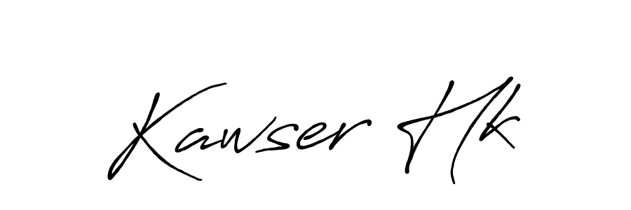 How to make Kawser Hk name signature. Use Antro_Vectra_Bolder style for creating short signs online. This is the latest handwritten sign. Kawser Hk signature style 7 images and pictures png