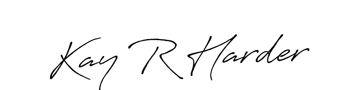 How to make Kay R Harder name signature. Use Antro_Vectra_Bolder style for creating short signs online. This is the latest handwritten sign. Kay R Harder signature style 7 images and pictures png