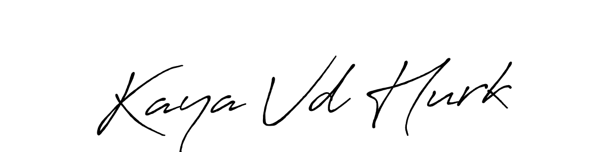 How to make Kaya Vd Hurk name signature. Use Antro_Vectra_Bolder style for creating short signs online. This is the latest handwritten sign. Kaya Vd Hurk signature style 7 images and pictures png