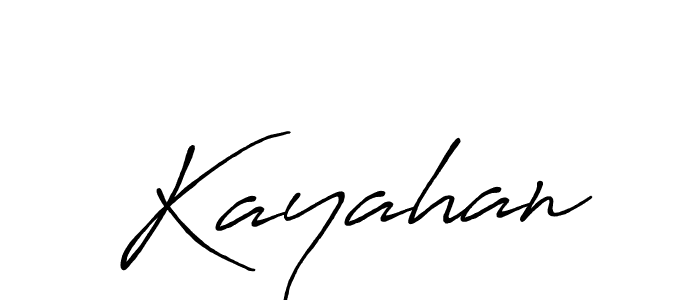 Make a beautiful signature design for name Kayahan. With this signature (Antro_Vectra_Bolder) style, you can create a handwritten signature for free. Kayahan signature style 7 images and pictures png