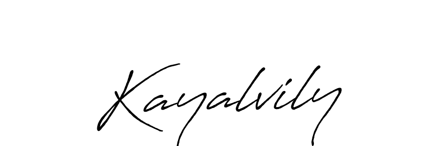 Use a signature maker to create a handwritten signature online. With this signature software, you can design (Antro_Vectra_Bolder) your own signature for name Kayalvily. Kayalvily signature style 7 images and pictures png