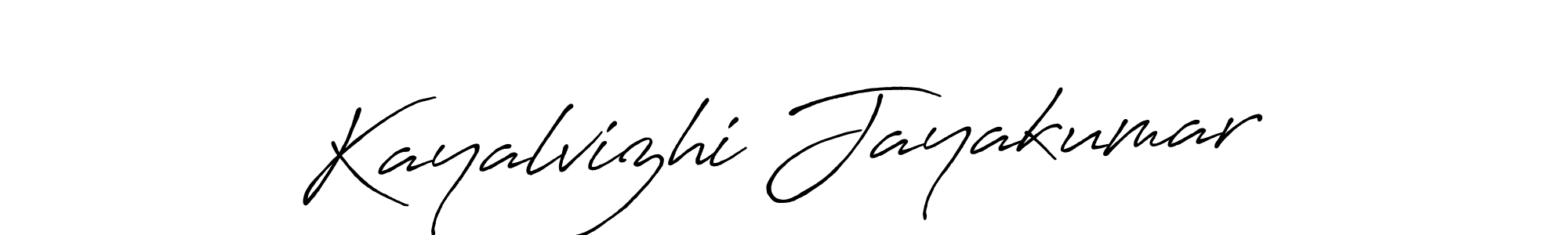 How to make Kayalvizhi Jayakumar name signature. Use Antro_Vectra_Bolder style for creating short signs online. This is the latest handwritten sign. Kayalvizhi Jayakumar signature style 7 images and pictures png