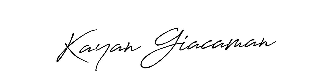 Make a beautiful signature design for name Kayan Giacaman. With this signature (Antro_Vectra_Bolder) style, you can create a handwritten signature for free. Kayan Giacaman signature style 7 images and pictures png