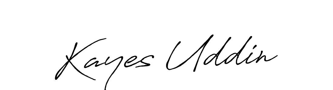 Make a beautiful signature design for name Kayes Uddin. With this signature (Antro_Vectra_Bolder) style, you can create a handwritten signature for free. Kayes Uddin signature style 7 images and pictures png