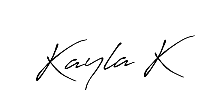 Kayla K stylish signature style. Best Handwritten Sign (Antro_Vectra_Bolder) for my name. Handwritten Signature Collection Ideas for my name Kayla K. Kayla K signature style 7 images and pictures png