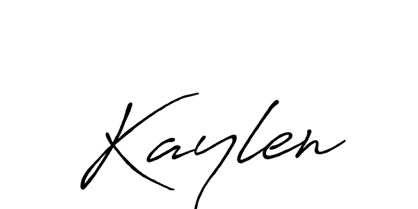 How to make Kaylen name signature. Use Antro_Vectra_Bolder style for creating short signs online. This is the latest handwritten sign. Kaylen signature style 7 images and pictures png