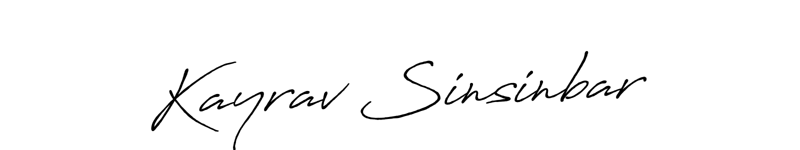 Kayrav Sinsinbar stylish signature style. Best Handwritten Sign (Antro_Vectra_Bolder) for my name. Handwritten Signature Collection Ideas for my name Kayrav Sinsinbar. Kayrav Sinsinbar signature style 7 images and pictures png