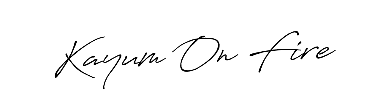 Kayum On Fire stylish signature style. Best Handwritten Sign (Antro_Vectra_Bolder) for my name. Handwritten Signature Collection Ideas for my name Kayum On Fire. Kayum On Fire signature style 7 images and pictures png