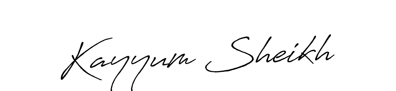 Antro_Vectra_Bolder is a professional signature style that is perfect for those who want to add a touch of class to their signature. It is also a great choice for those who want to make their signature more unique. Get Kayyum Sheikh name to fancy signature for free. Kayyum Sheikh signature style 7 images and pictures png
