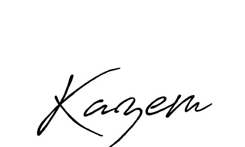 Design your own signature with our free online signature maker. With this signature software, you can create a handwritten (Antro_Vectra_Bolder) signature for name Kazem. Kazem signature style 7 images and pictures png