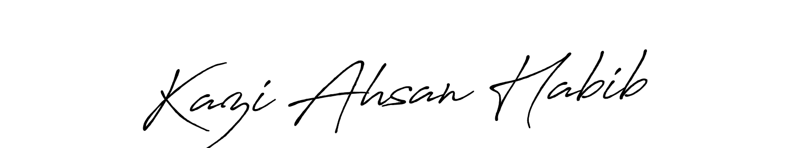 Make a beautiful signature design for name Kazi Ahsan Habib. With this signature (Antro_Vectra_Bolder) style, you can create a handwritten signature for free. Kazi Ahsan Habib signature style 7 images and pictures png