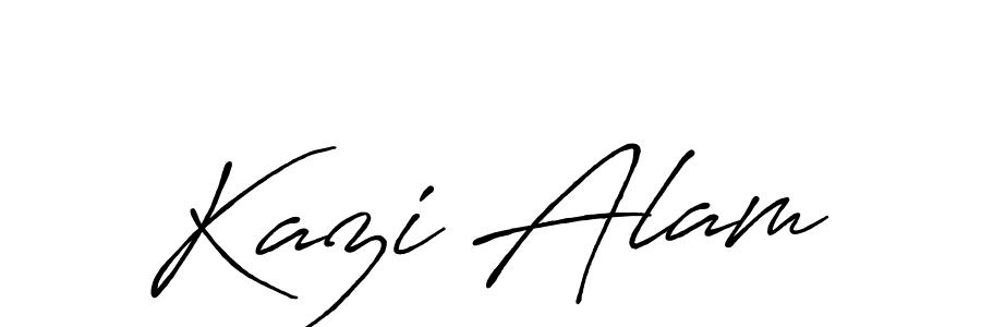 Make a beautiful signature design for name Kazi Alam. With this signature (Antro_Vectra_Bolder) style, you can create a handwritten signature for free. Kazi Alam signature style 7 images and pictures png