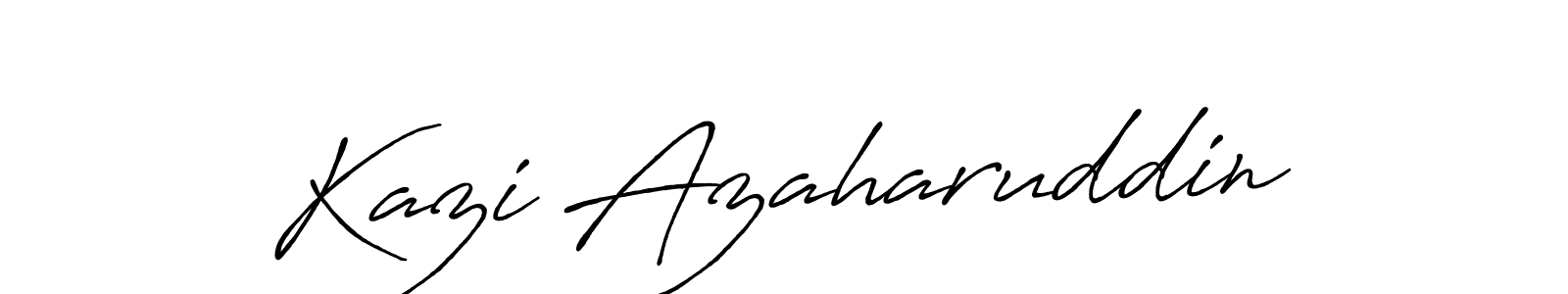Make a beautiful signature design for name Kazi Azaharuddin. With this signature (Antro_Vectra_Bolder) style, you can create a handwritten signature for free. Kazi Azaharuddin signature style 7 images and pictures png