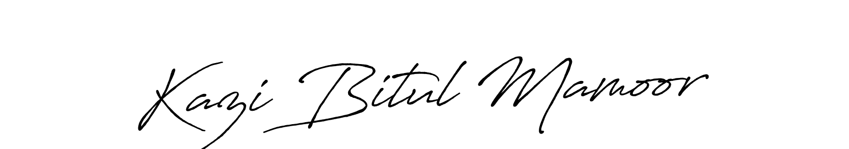 Create a beautiful signature design for name Kazi Bitul Mamoor. With this signature (Antro_Vectra_Bolder) fonts, you can make a handwritten signature for free. Kazi Bitul Mamoor signature style 7 images and pictures png