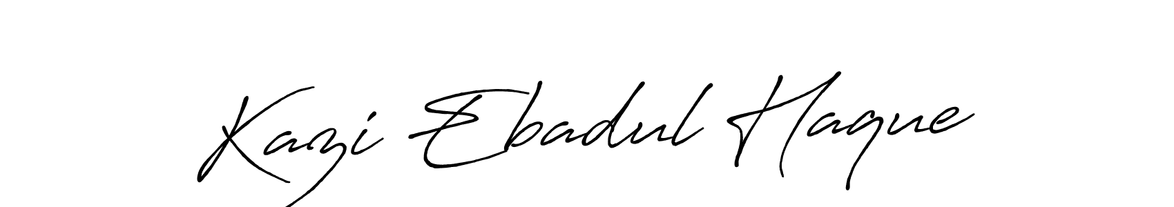 Create a beautiful signature design for name Kazi Ebadul Haque. With this signature (Antro_Vectra_Bolder) fonts, you can make a handwritten signature for free. Kazi Ebadul Haque signature style 7 images and pictures png