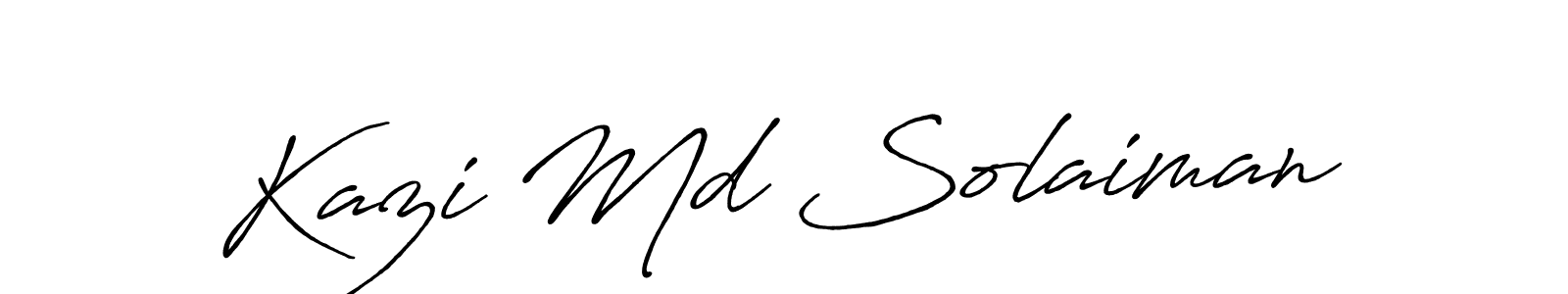 How to make Kazi Md Solaiman name signature. Use Antro_Vectra_Bolder style for creating short signs online. This is the latest handwritten sign. Kazi Md Solaiman signature style 7 images and pictures png