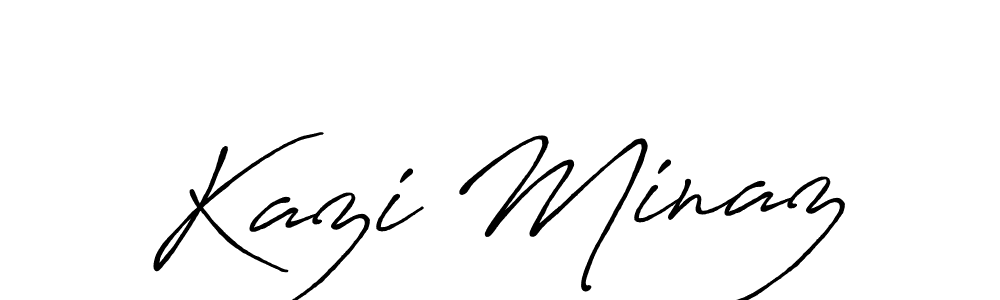 Make a beautiful signature design for name Kazi Minaz. With this signature (Antro_Vectra_Bolder) style, you can create a handwritten signature for free. Kazi Minaz signature style 7 images and pictures png