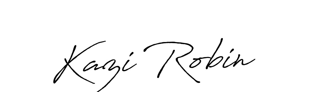 Kazi Robin stylish signature style. Best Handwritten Sign (Antro_Vectra_Bolder) for my name. Handwritten Signature Collection Ideas for my name Kazi Robin. Kazi Robin signature style 7 images and pictures png