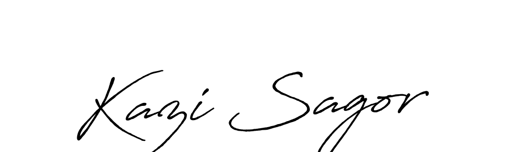 Design your own signature with our free online signature maker. With this signature software, you can create a handwritten (Antro_Vectra_Bolder) signature for name Kazi Sagor. Kazi Sagor signature style 7 images and pictures png