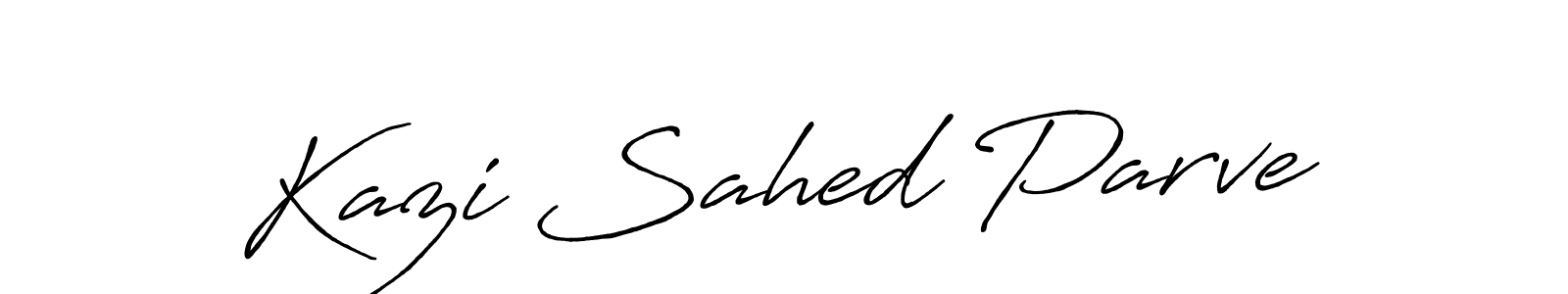How to make Kazi Sahed Parve name signature. Use Antro_Vectra_Bolder style for creating short signs online. This is the latest handwritten sign. Kazi Sahed Parve signature style 7 images and pictures png