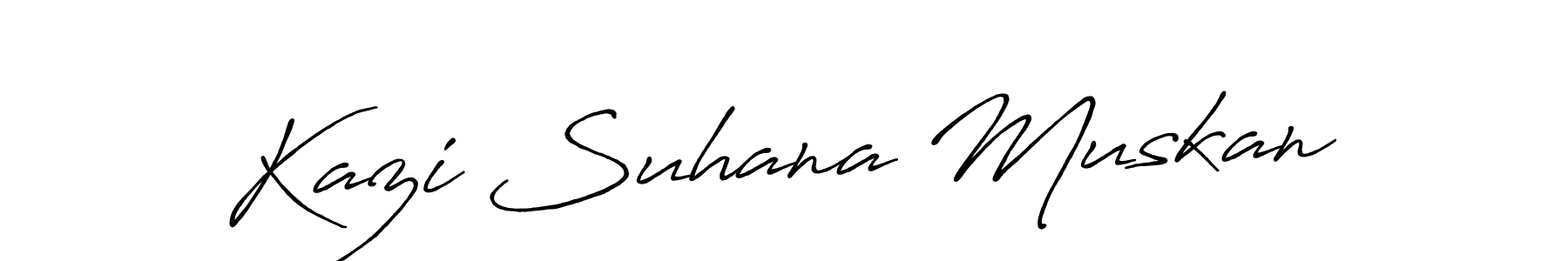 The best way (Antro_Vectra_Bolder) to make a short signature is to pick only two or three words in your name. The name Kazi Suhana Muskan include a total of six letters. For converting this name. Kazi Suhana Muskan signature style 7 images and pictures png