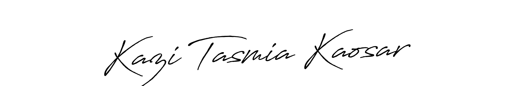 Make a beautiful signature design for name Kazi Tasmia Kaosar. With this signature (Antro_Vectra_Bolder) style, you can create a handwritten signature for free. Kazi Tasmia Kaosar signature style 7 images and pictures png