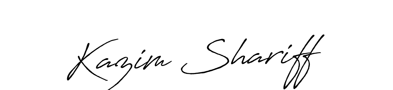 Make a beautiful signature design for name Kazim Shariff. With this signature (Antro_Vectra_Bolder) style, you can create a handwritten signature for free. Kazim Shariff signature style 7 images and pictures png