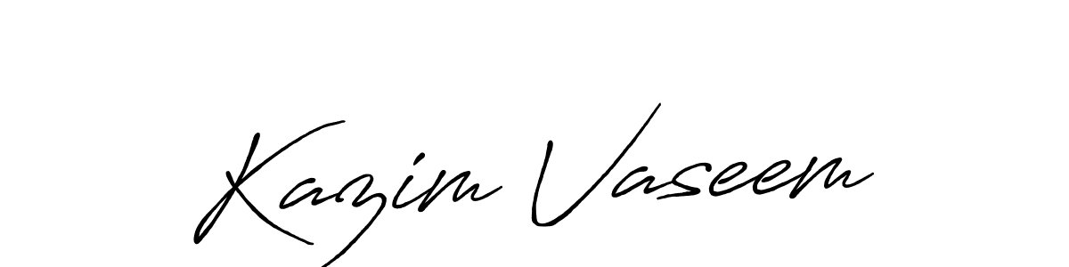 Kazim Vaseem stylish signature style. Best Handwritten Sign (Antro_Vectra_Bolder) for my name. Handwritten Signature Collection Ideas for my name Kazim Vaseem. Kazim Vaseem signature style 7 images and pictures png