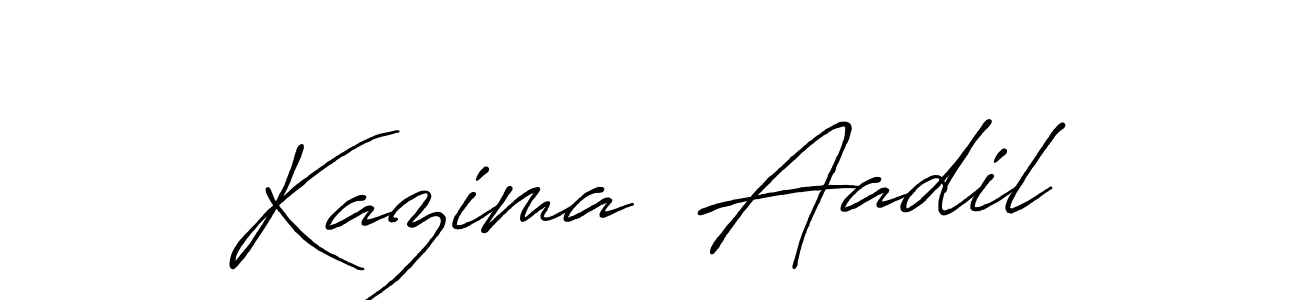How to make Kazima  Aadil name signature. Use Antro_Vectra_Bolder style for creating short signs online. This is the latest handwritten sign. Kazima  Aadil signature style 7 images and pictures png
