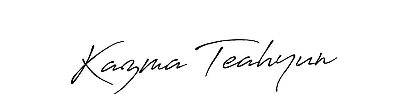 Make a beautiful signature design for name Kazma Teahyun. Use this online signature maker to create a handwritten signature for free. Kazma Teahyun signature style 7 images and pictures png
