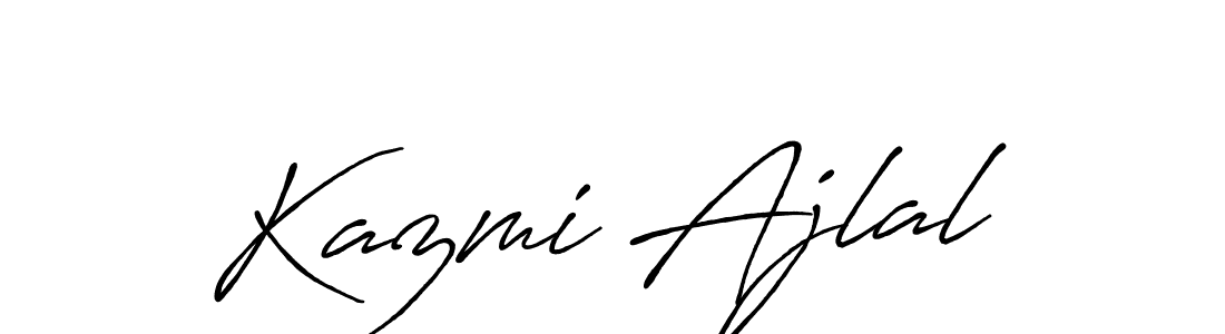 How to make Kazmi Ajlal name signature. Use Antro_Vectra_Bolder style for creating short signs online. This is the latest handwritten sign. Kazmi Ajlal signature style 7 images and pictures png