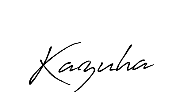 Use a signature maker to create a handwritten signature online. With this signature software, you can design (Antro_Vectra_Bolder) your own signature for name Kazuha. Kazuha signature style 7 images and pictures png