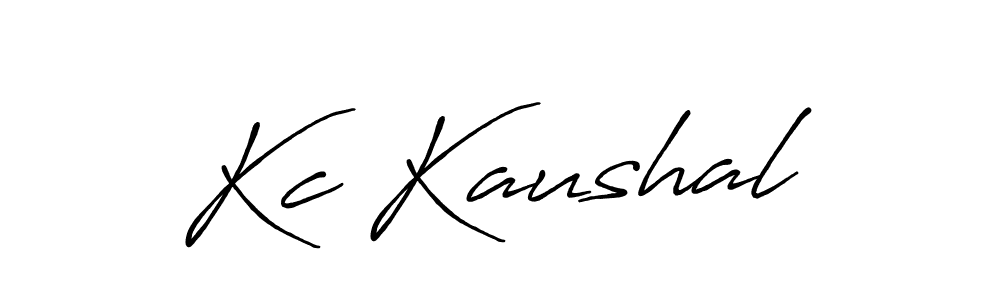 Make a beautiful signature design for name Kc Kaushal. With this signature (Antro_Vectra_Bolder) style, you can create a handwritten signature for free. Kc Kaushal signature style 7 images and pictures png