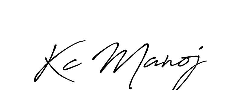 Also we have Kc Manoj name is the best signature style. Create professional handwritten signature collection using Antro_Vectra_Bolder autograph style. Kc Manoj signature style 7 images and pictures png