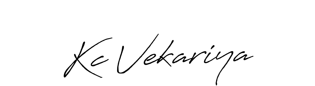 Make a beautiful signature design for name Kc Vekariya. With this signature (Antro_Vectra_Bolder) style, you can create a handwritten signature for free. Kc Vekariya signature style 7 images and pictures png