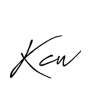 How to make Kcw signature? Antro_Vectra_Bolder is a professional autograph style. Create handwritten signature for Kcw name. Kcw signature style 7 images and pictures png