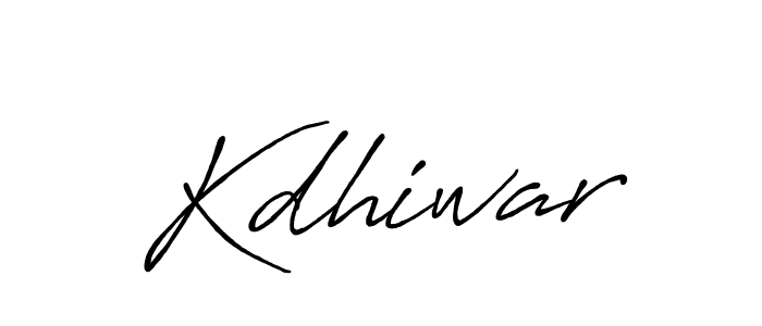 Make a beautiful signature design for name Kdhiwar. With this signature (Antro_Vectra_Bolder) style, you can create a handwritten signature for free. Kdhiwar signature style 7 images and pictures png