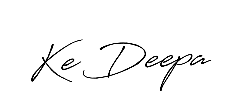 Make a beautiful signature design for name Ke Deepa. With this signature (Antro_Vectra_Bolder) style, you can create a handwritten signature for free. Ke Deepa signature style 7 images and pictures png
